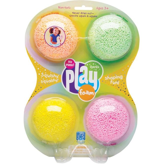 Spuma de modelat cu sclipici playfoam™ - set 4 culori