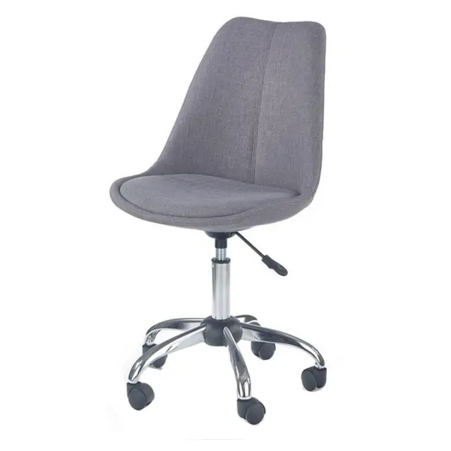 Scaun birou copii hm coco 4, ergonomic, stofa, cadru metalic, inaltime ajustabila, roti pivotante, 80 kg, gri deschis drm3836