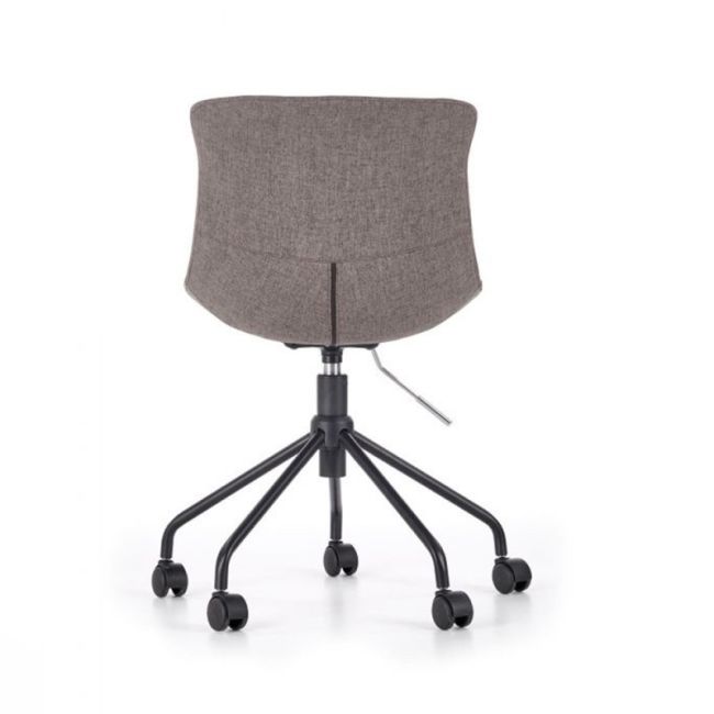 Scaun birou copii hm doblo, ergonomic, roti pivotante, cadru cromat, stofa, inaltime ajustabila, 100 kg, gri drm4638