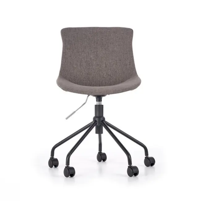 Scaun birou copii hm doblo, ergonomic, roti pivotante, cadru cromat, stofa, inaltime ajustabila, 100 kg, gri drm4638