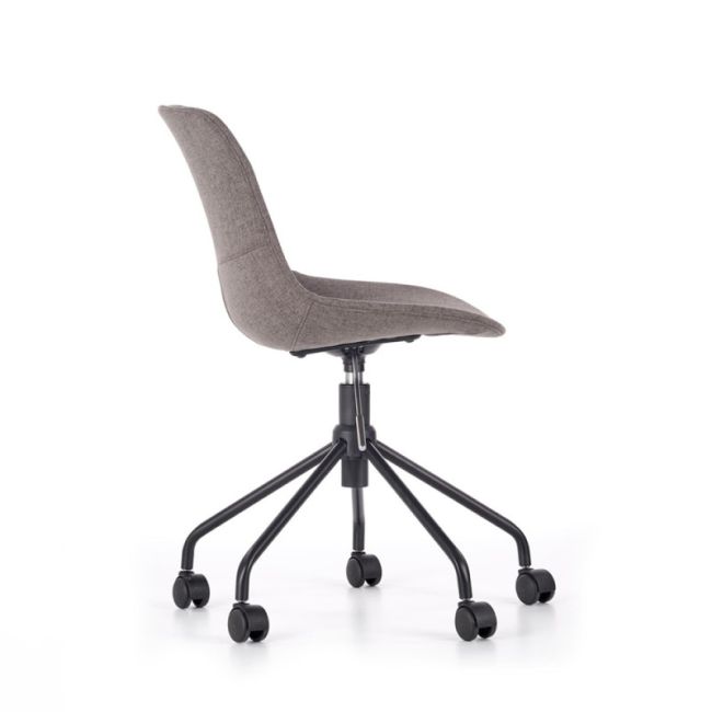 Scaun birou copii hm doblo, ergonomic, roti pivotante, cadru cromat, stofa, inaltime ajustabila, 100 kg, gri drm4638