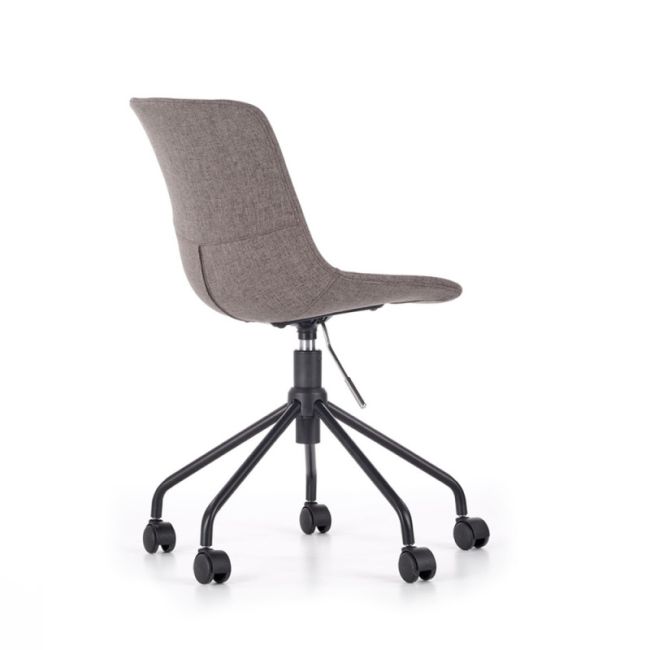 Scaun birou copii hm doblo, ergonomic, roti pivotante, cadru cromat, stofa, inaltime ajustabila, 100 kg, gri drm4638