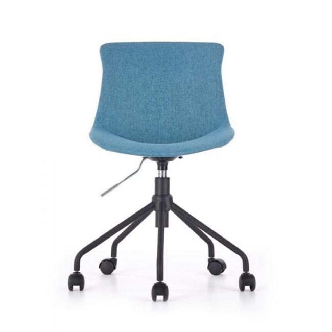 Scaun birou copii hm doblo, ergonomic, roti pivotante, cadru cromat, stofa, inaltime ajustabila, 100 kg, turcoaz drm4640