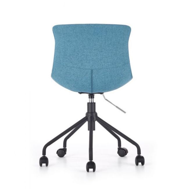 Scaun birou copii hm doblo, ergonomic, roti pivotante, cadru cromat, stofa, inaltime ajustabila, 100 kg, turcoaz drm4640