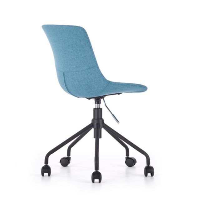 Scaun birou copii hm doblo, ergonomic, roti pivotante, cadru cromat, stofa, inaltime ajustabila, 100 kg, turcoaz drm4640