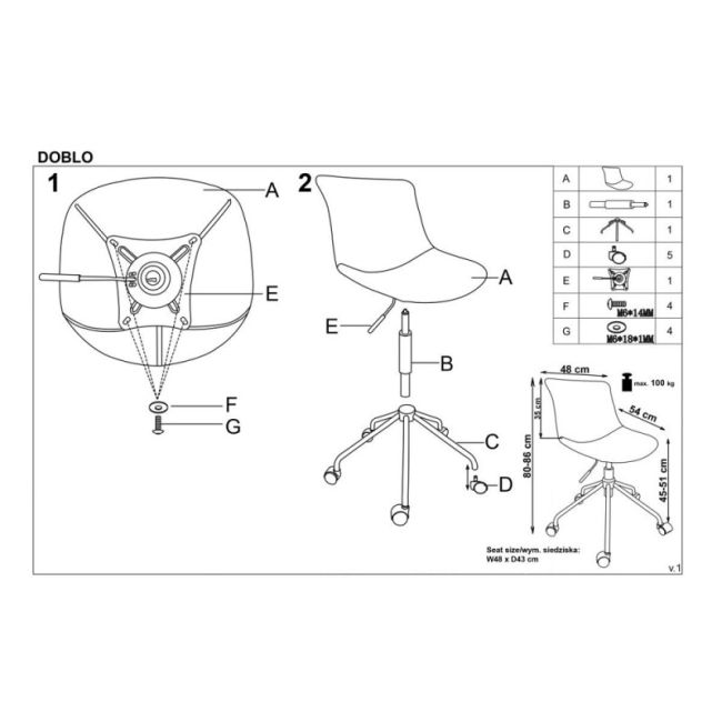 Scaun birou copii hm doblo, ergonomic, roti pivotante, cadru cromat, stofa, inaltime ajustabila, 100 kg, turcoaz drm4640