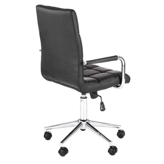 Scaun birou copii hm gonzo 2, ergonomic, cadru metalic, tapitat cu piele ecologica, mecanism de balans, cu brate, 90 kg, negru drm3832