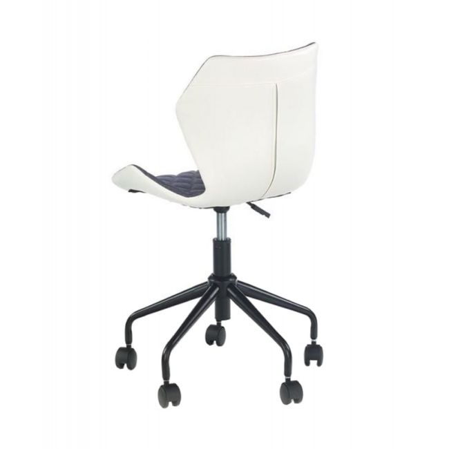 Scaun birou copii hm matrix, ergonomic, cadru metalic, stofa/piele ecologica, roti pivotante, 100 kg, alb/gri drm3841