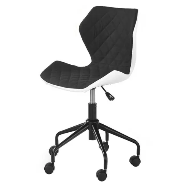 Scaun birou copii hm matrix, ergonomic, cadru metalic, stofa/piele ecologica, inaltime ajustabila, 100 kg, alb/negru drm3840