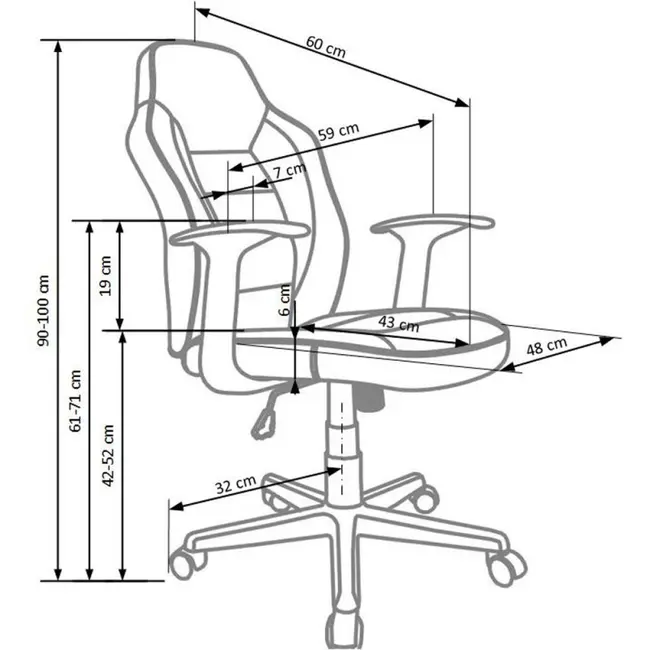 Scaun birou pentru copii hm nemo, ergonomic, cadru polipropilena, piele ecologica cu insertii de mesh, inaltime ajustabila, mecanism balansare, 110 kg, rosu/negru drm3849