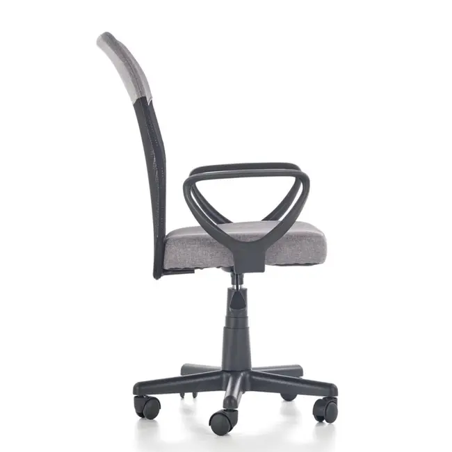 Scaun birou pentru copii cu plasa textila, hm timmy, ergonomic, inaltime reglabila, structura polipropilena, rotativ, 120 kg, gri drm4465