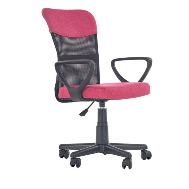 Scaun birou pentru copii cu plasa textila, hm timmy, ergonomic, inaltime reglabila, structura polipropilena, rotire 360 ˚, 120 kg, roz drm4466