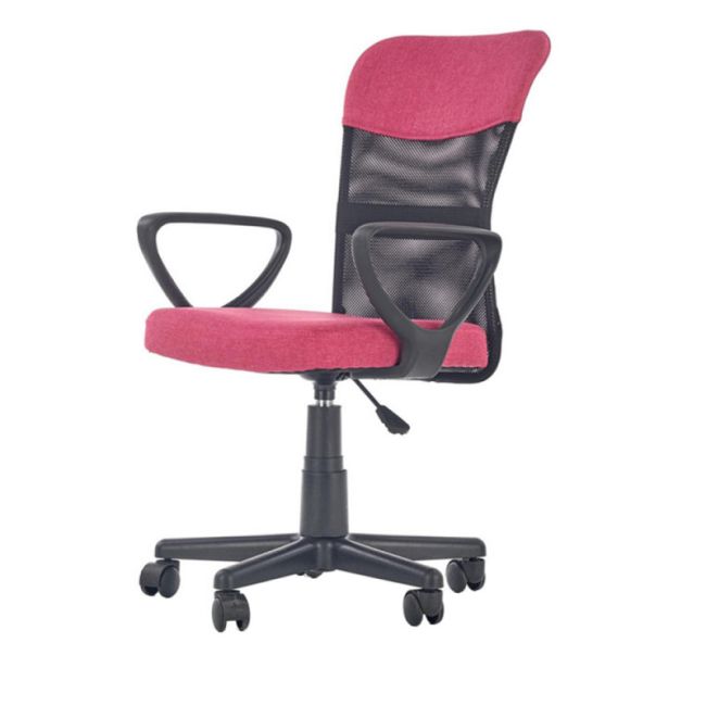Scaun birou pentru copii cu plasa textila, hm timmy, ergonomic, inaltime reglabila, structura polipropilena, rotire 360 ˚, 120 kg, roz drm4466