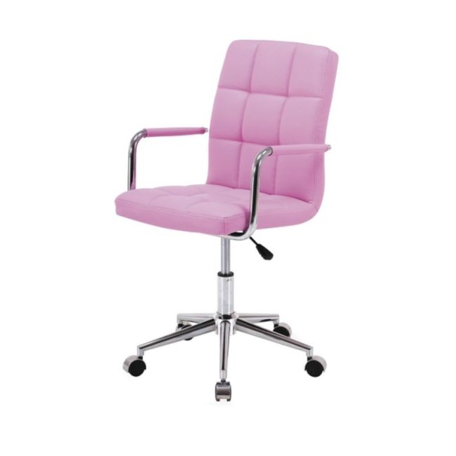Scaun birou pentru copii sl q022, ergonomic, piele ecologica, inaltime ajustabila, roti pivotante, 90 kg, mov drm3205