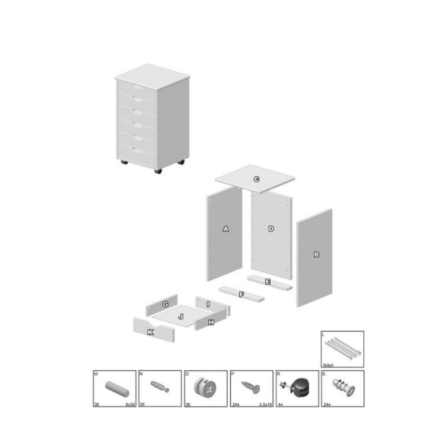 Dulapior cu sertare hm beppo drm2322
