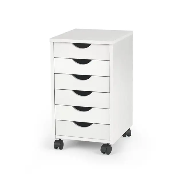 Dulapior rulant hm simon 2, cu sertare, cu roti, front mdf, alb drm2319