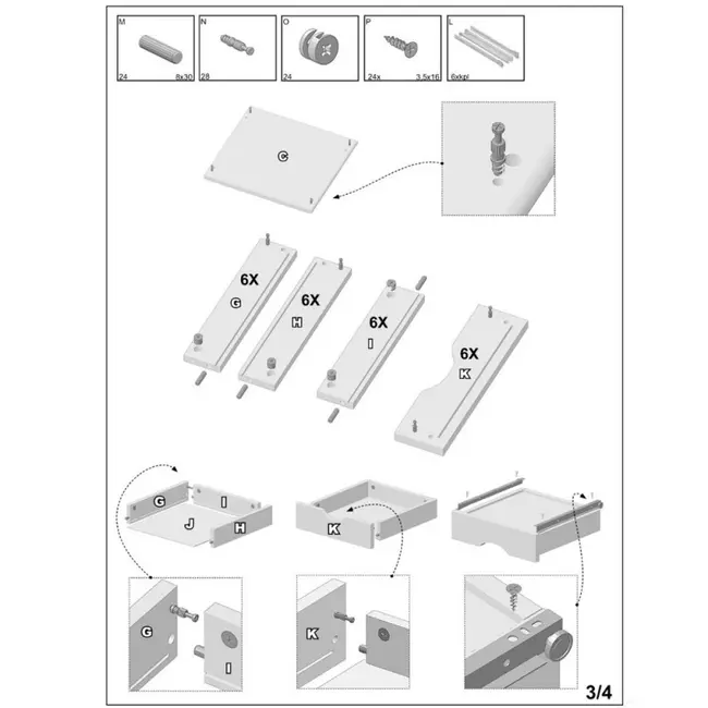 Dulapior rulant hm simon 2, cu sertare, cu roti, front mdf, alb drm2319