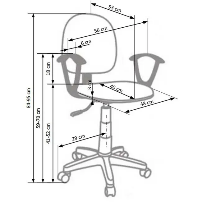 Scaun birou copii hm darian bis, ergonomic, cadru polipropilena, stofa, inaltime ajustabila, 80 kg, gri drm2751