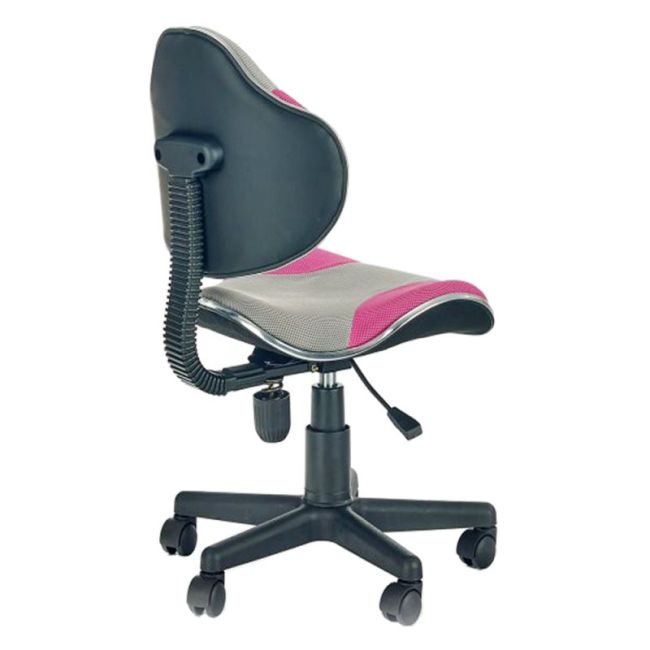 Scaun birou copii hm flash 2, ergonomic, stofa/mesh, cadru polipropilena, inaltime ajustabila, 80 kg, roz/gri drm2247