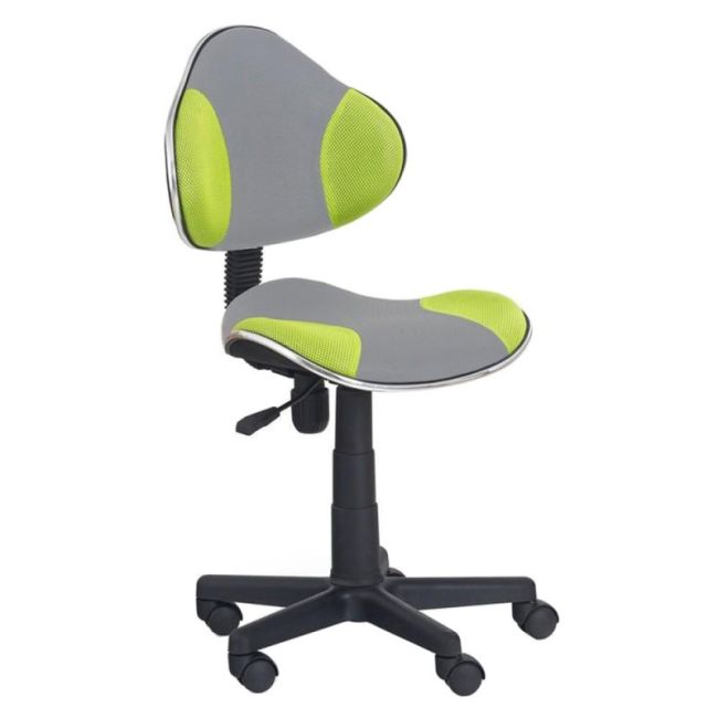Scaun birou copii hm flash 2, ergonomic, stofa/mesh, cadru polipropilena, inaltime ajustabila, 80 kg, verde/gri drm2766