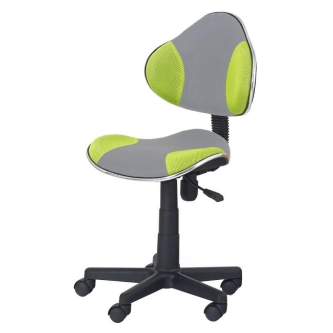 Scaun birou copii hm flash 2, ergonomic, stofa/mesh, cadru polipropilena, inaltime ajustabila, 80 kg, verde/gri drm2766