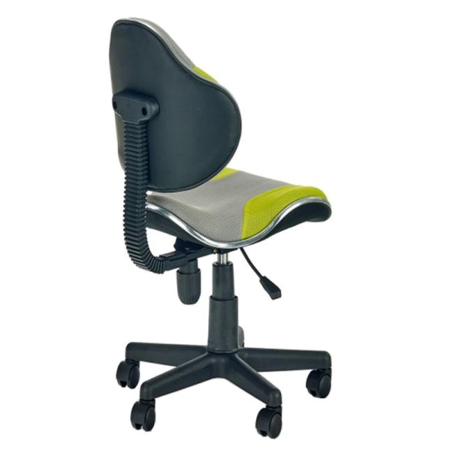 Scaun birou copii hm flash 2, ergonomic, stofa/mesh, cadru polipropilena, inaltime ajustabila, 80 kg, verde/gri drm2766