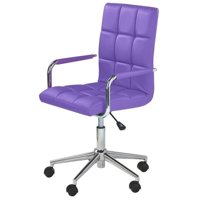 Scaun birou copii hm gonzo 2, ergonomic, piele ecologica, inaltime ajustabila, mecanism balansare, 90 kg, mov drm2238