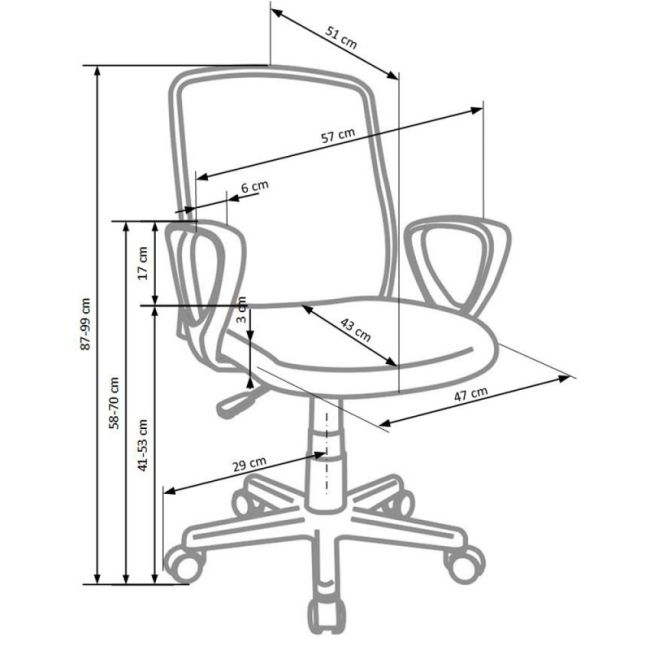 Scaun birou copii mesh hm alex gri drm2733