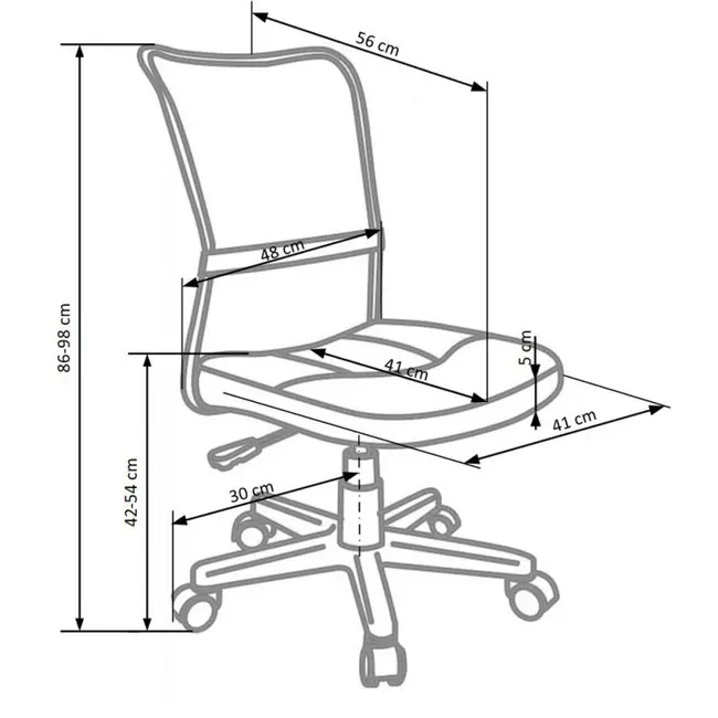Scaun birou copii hm dingo, ergonomic, cadru polipropilena, mesh, inaltime ajustabila, 80 kg, 98x41x56 cm, gri drm2759