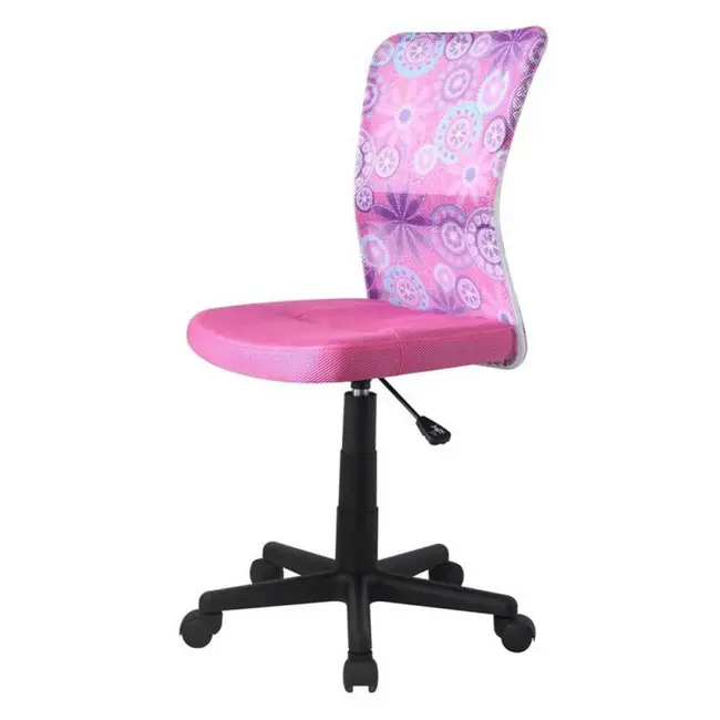 Scaun birou copii hm dingo, ergonomic, cadru polipropilena, mesh, inaltime ajustabila, 80 kg, 98x41x56 cm, roz drm2217