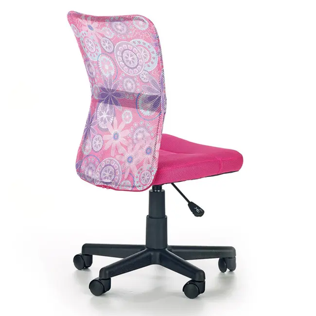 Scaun birou copii hm dingo, ergonomic, cadru polipropilena, mesh, inaltime ajustabila, 80 kg, 98x41x56 cm, roz drm2217