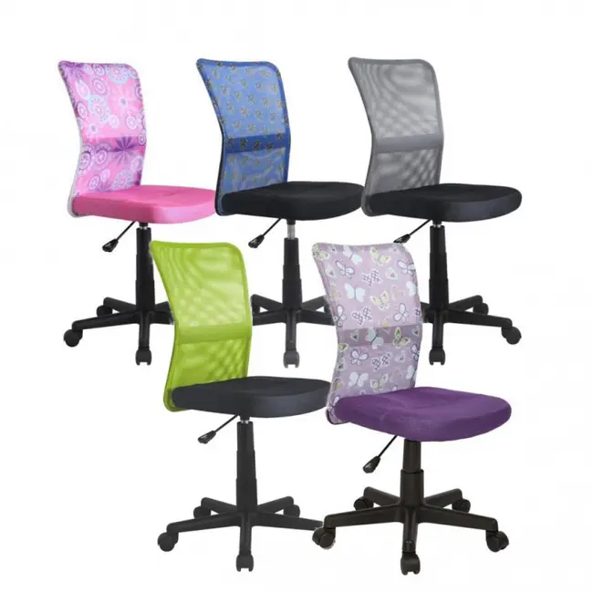 Scaun birou copii hm dingo, ergonomic, cadru polipropilena, mesh, inaltime ajustabila, 80 kg, 98x41x56 cm, roz drm2217