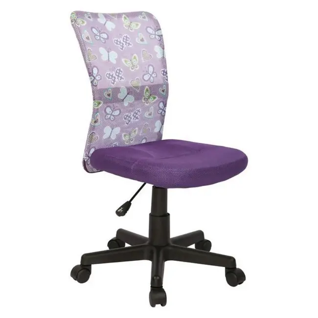 Scaun birou copii hm dingo, ergonomic, cadru polipropilena, mesh, inaltime ajustabila, 80 kg, 98x41x56 cm, violet drm2756