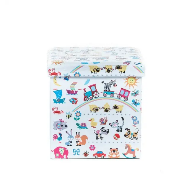 Taburete cu spatiu depozitare, design, mdf/ piele ecologica, 100 kg, 38 x 38, toys drm3169