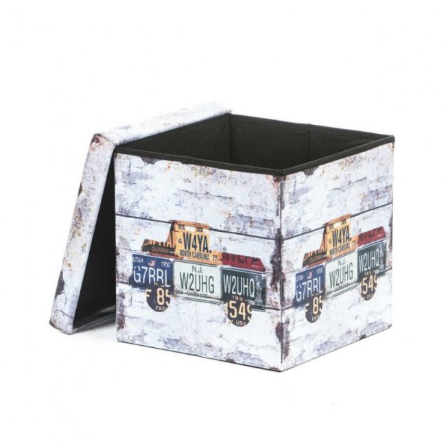 Taburete cu spatiu depozitare, design, mdf/ piele ecologica, 100 kg, 38 x 38, truck drm3170