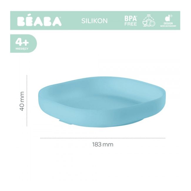Farfurie silicon cu ventuza bleu ERFB913430