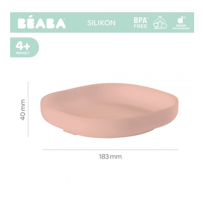 Farfurie silicon cu ventuza roz ERFB913431