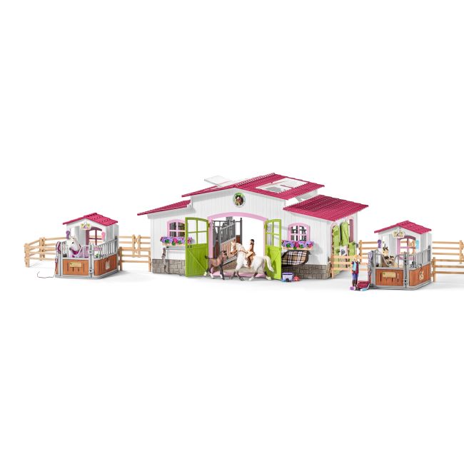 SCHLEICH Boxa de cai, cu cai arabi si ingrijitor - VRNSL42369