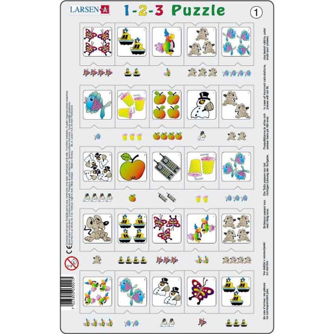 Set 12 Puzzle-uri 1-2-3, 25 Piese Larsen LRP46 BBJLRP46_Initiala