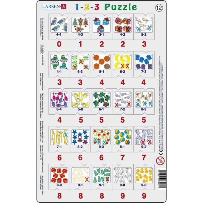 Set 12 Puzzle-uri 1-2-3, 25 Piese Larsen LRP46 BBJLRP46_Initiala