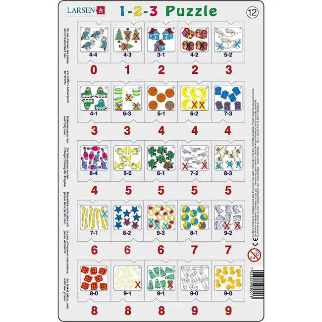 Set 12 Puzzle-uri 1-2-3, 25 Piese Larsen LRP46 BBJLRP46_Initiala