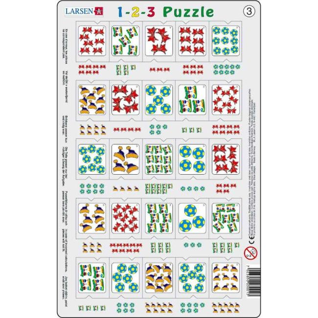 Set 12 Puzzle-uri 1-2-3, 25 Piese Larsen LRP46 BBJLRP46_Initiala