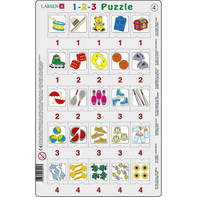 Set 12 Puzzle-uri 1-2-3, 25 Piese Larsen LRP46 BBJLRP46_Initiala