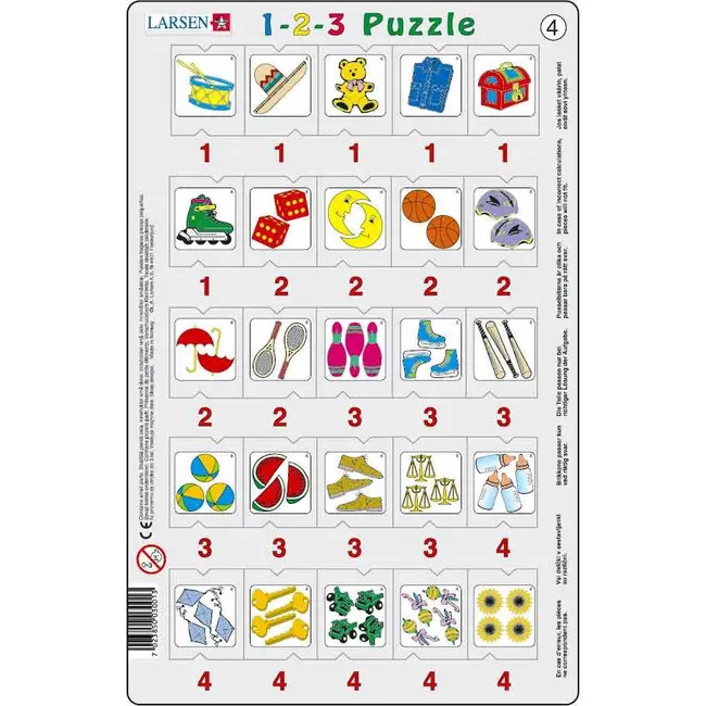 Set 12 Puzzle-uri 1-2-3, 25 Piese Larsen LRP46 BBJLRP46_Initiala