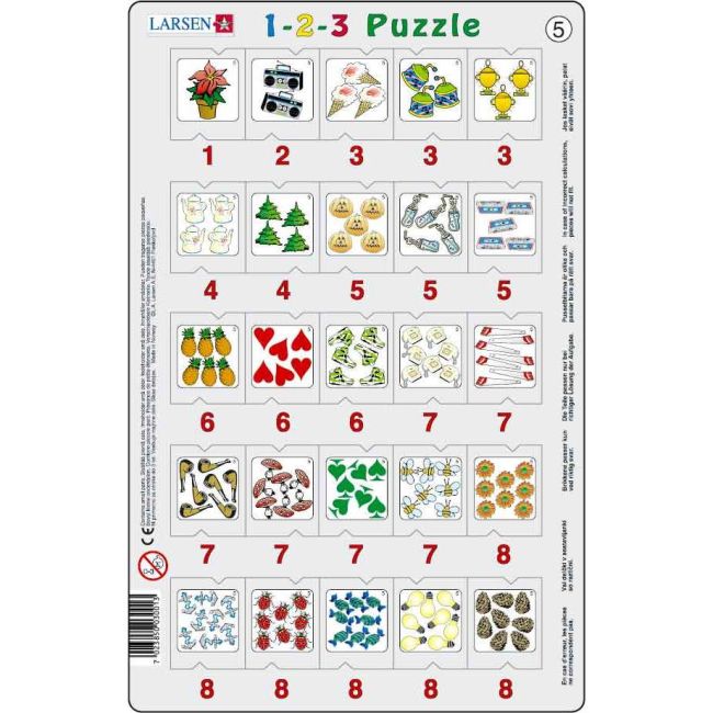 Set 12 Puzzle-uri 1-2-3, 25 Piese Larsen LRP46 BBJLRP46_Initiala