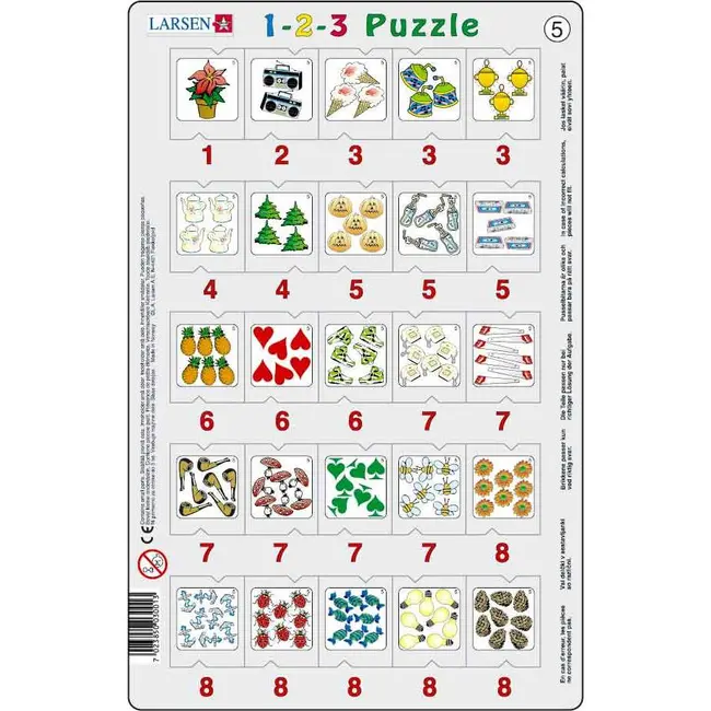 Set 12 Puzzle-uri 1-2-3, 25 Piese Larsen LRP46 BBJLRP46_Initiala