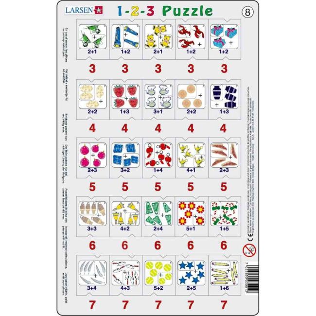 Set 12 Puzzle-uri 1-2-3, 25 Piese Larsen LRP46 BBJLRP46_Initiala