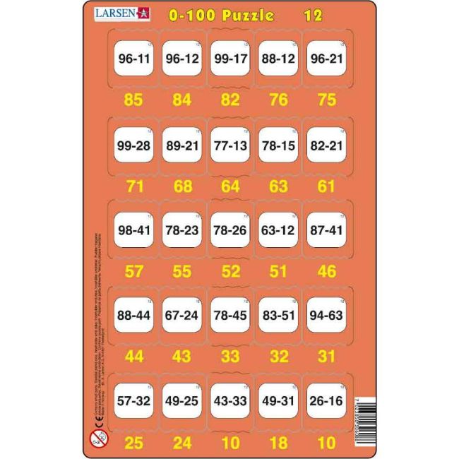 Set 16 Puzzle-uri 0 - 100, 25 Piese Larsen LRP48 BBJLRP48_Initiala