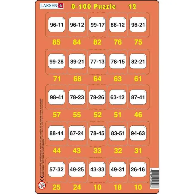 Set 16 Puzzle-uri 0 - 100, 25 Piese Larsen LRP48 BBJLRP48_Initiala