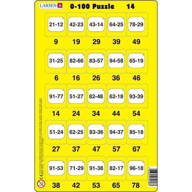 Set 16 Puzzle-uri 0 - 100, 25 Piese Larsen LRP48 BBJLRP48_Initiala
